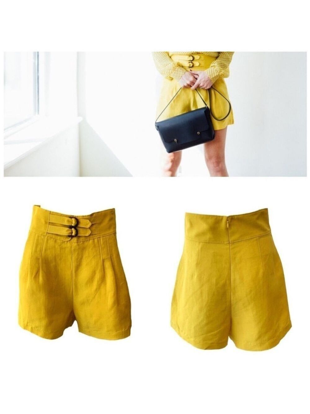 Joie Yellow High Waist Shorts